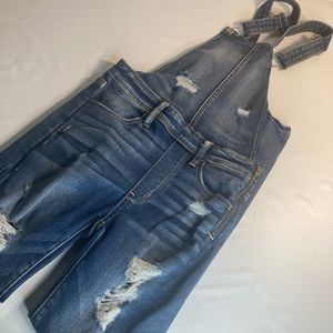 American eagle outfitters super stretch x skinny bib overhauls blue jeans 4